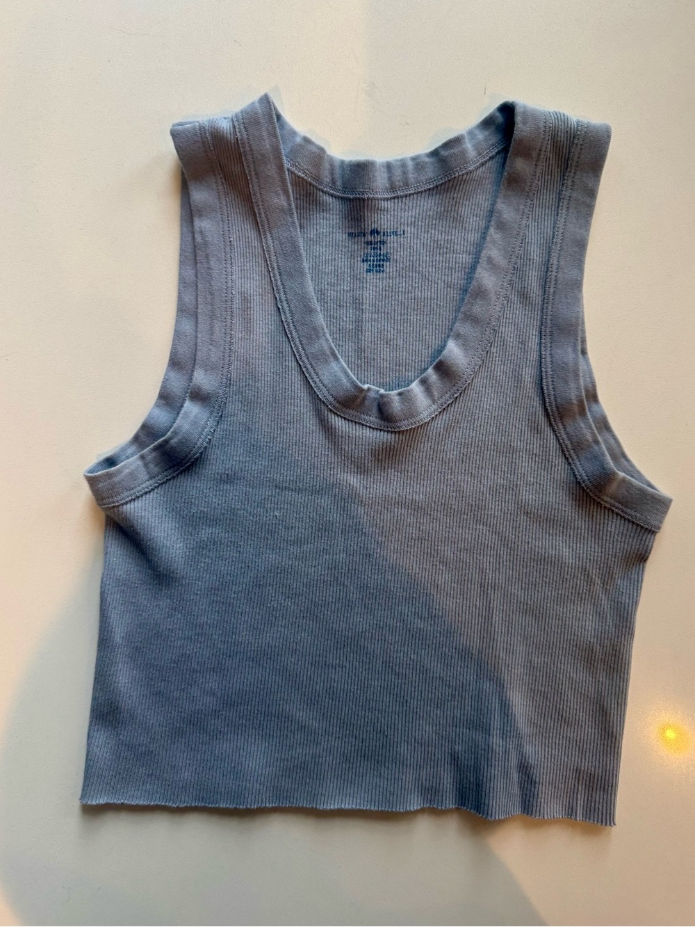 Brandy Melville Slate Blue Ribbed Tank Top